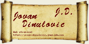 Jovan Dinulović vizit kartica